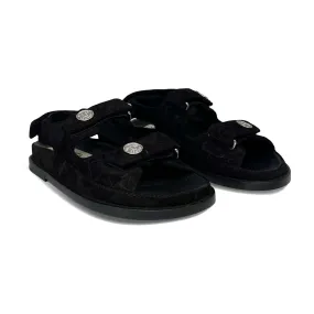 Chanel dad suede sandals black