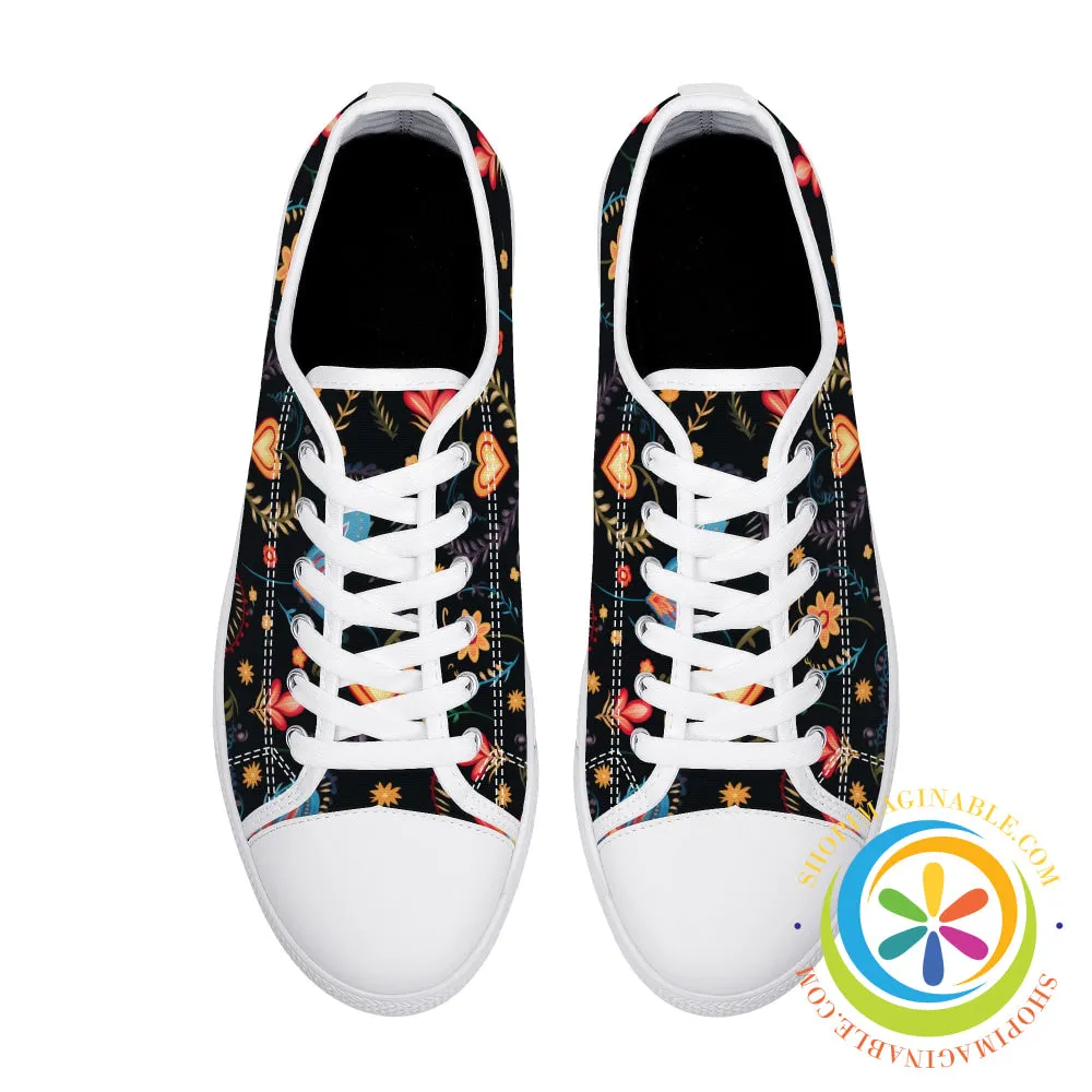 Cherished Blooms Ladies Low Top Canvas Shoes