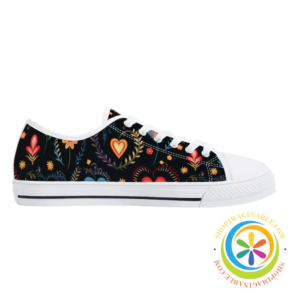 Cherished Blooms Ladies Low Top Canvas Shoes