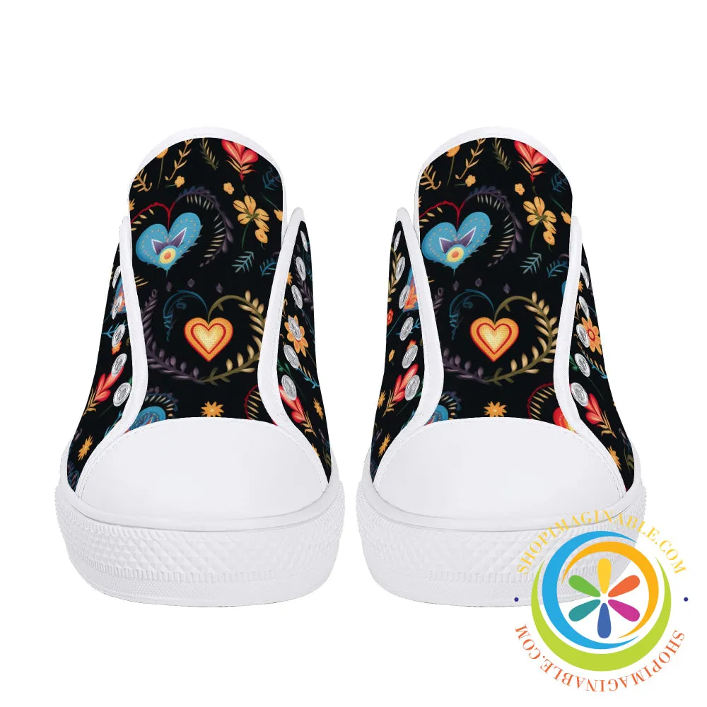 Cherished Blooms Ladies Low Top Canvas Shoes
