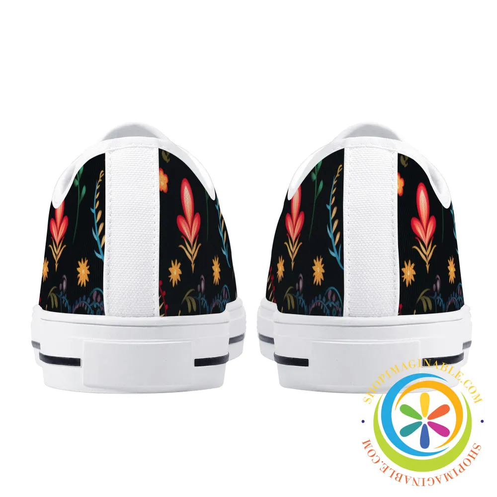 Cherished Blooms Ladies Low Top Canvas Shoes