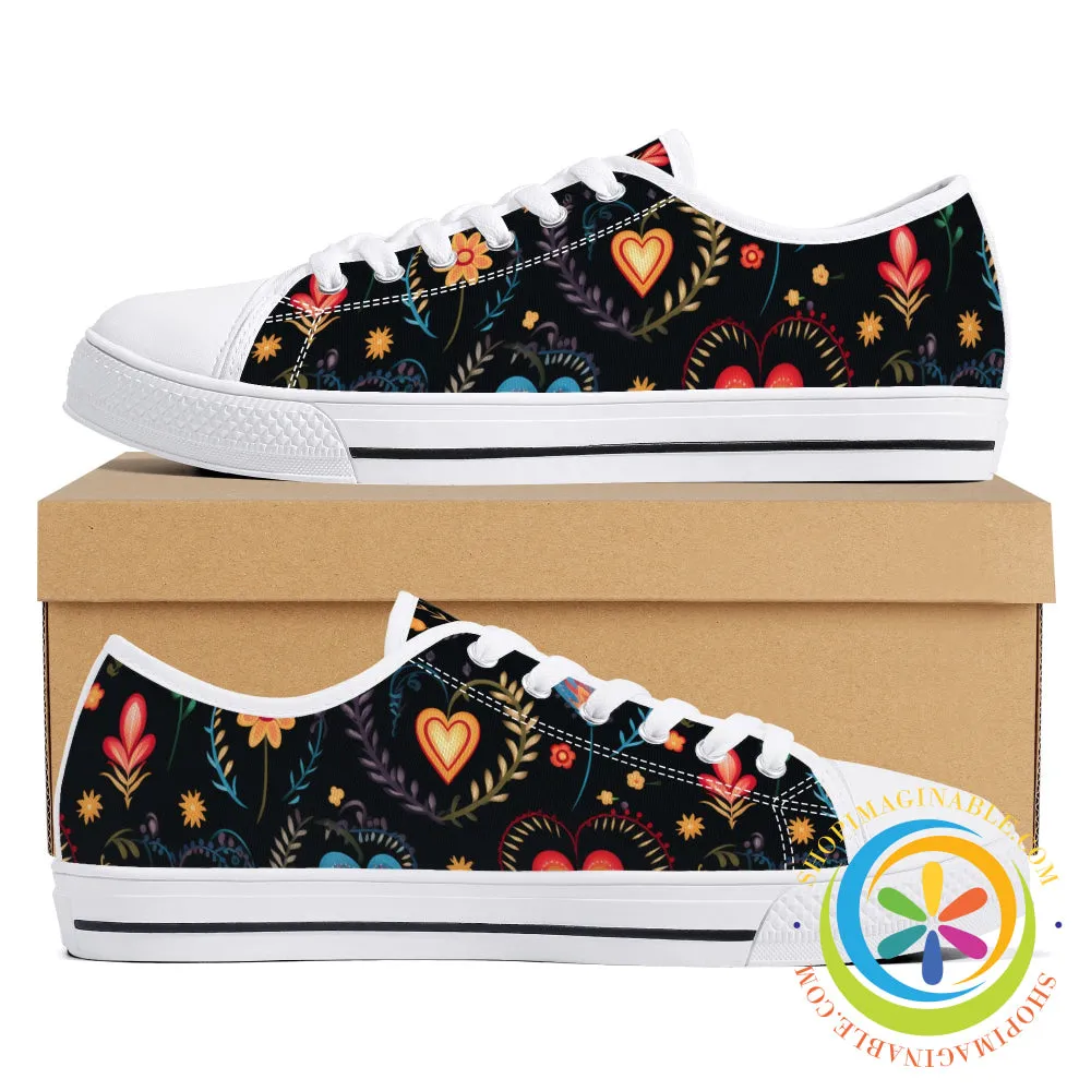 Cherished Blooms Ladies Low Top Canvas Shoes
