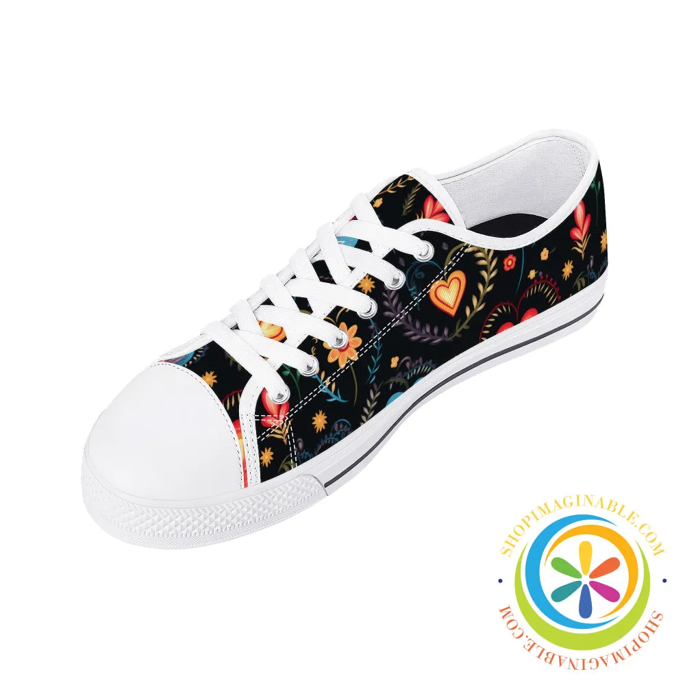 Cherished Blooms Ladies Low Top Canvas Shoes