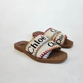 Chloe Woody canvas slides, 38