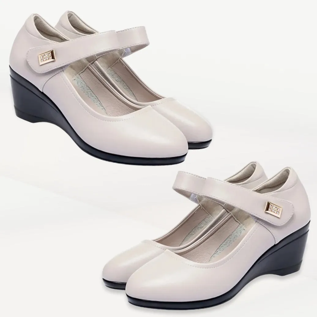 Classic low wedge heel casual shoes
