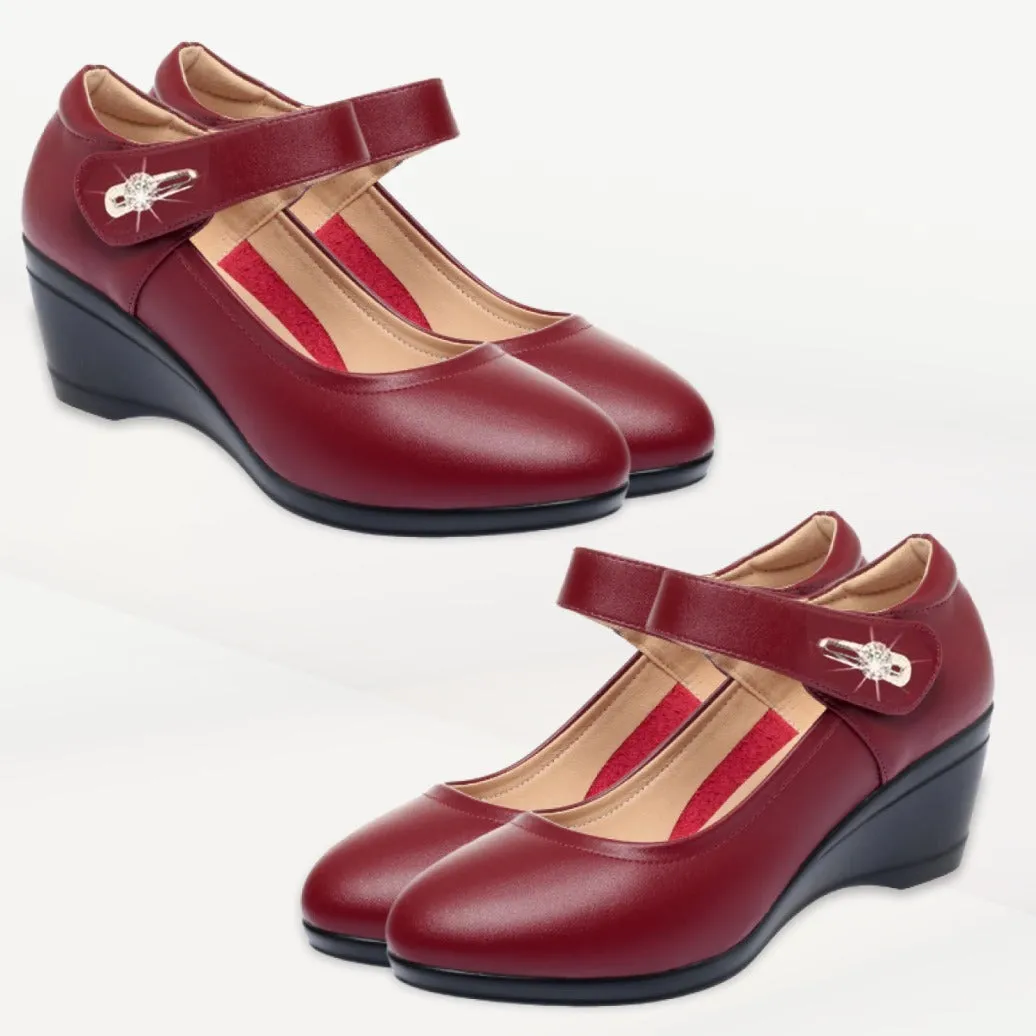Classic low wedge heel casual shoes