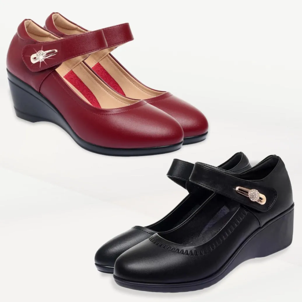 Classic low wedge heel casual shoes