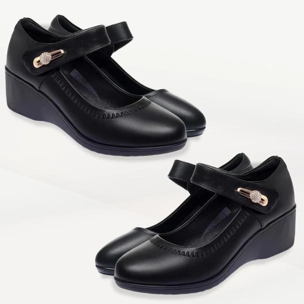 Classic low wedge heel casual shoes