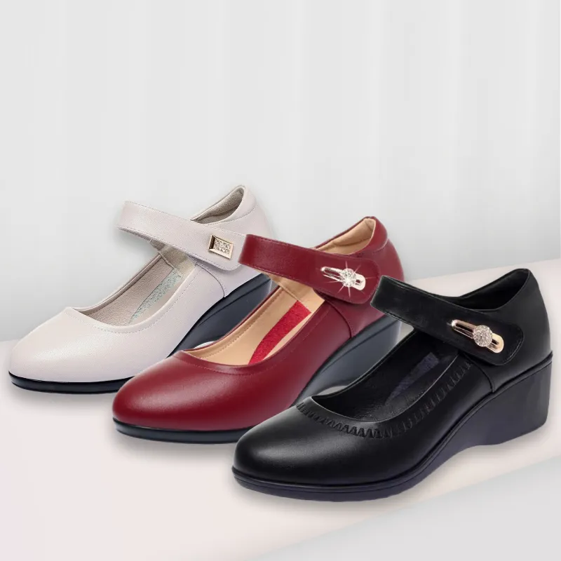 Classic low wedge heel casual shoes