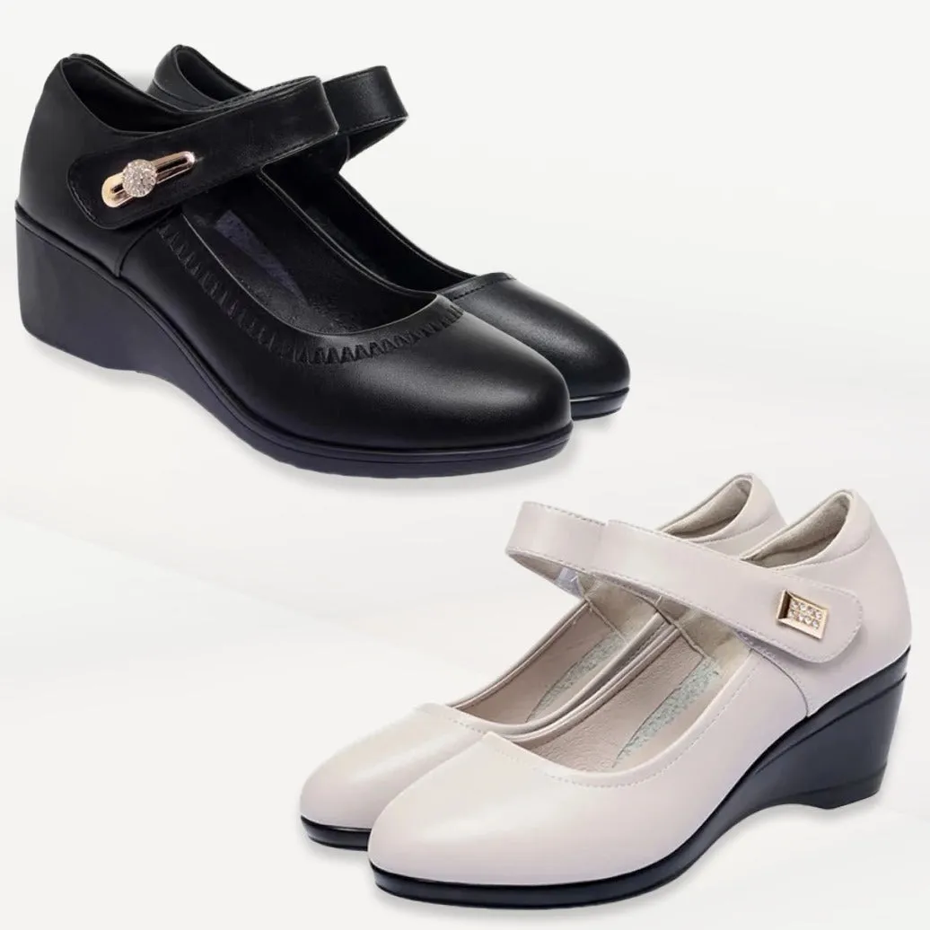 Classic low wedge heel casual shoes