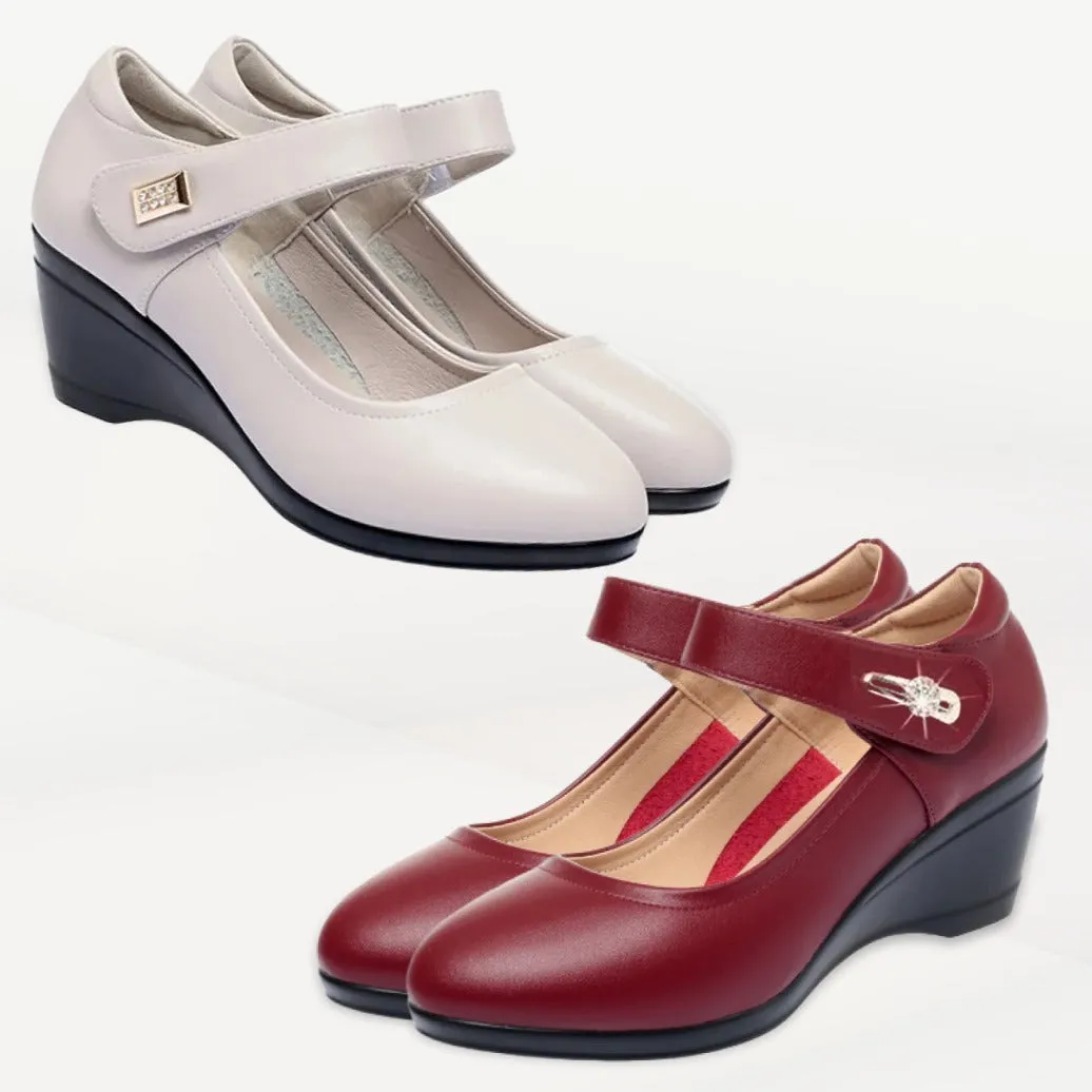 Classic low wedge heel casual shoes