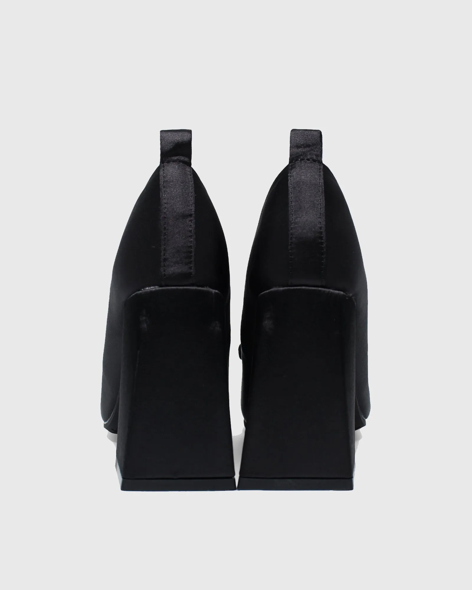 Ea Satin Lace Up Lolita Loafer In Black