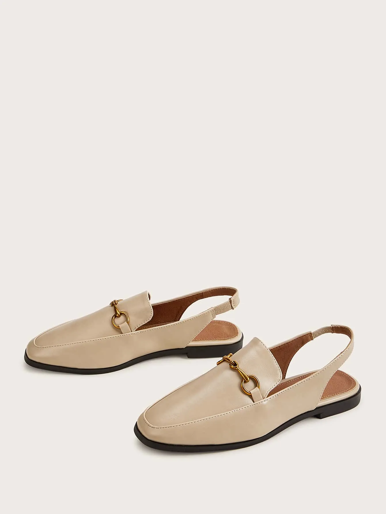 Elegant Square Toe Slingback Loafers