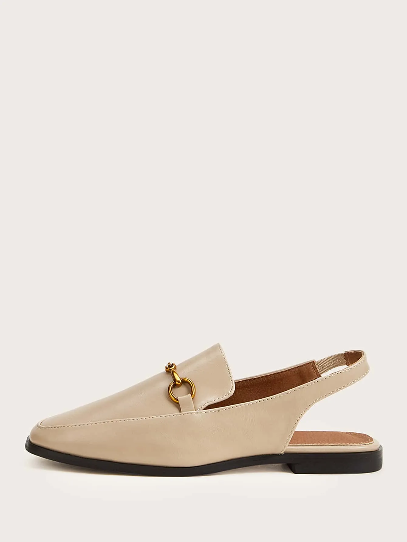 Elegant Square Toe Slingback Loafers