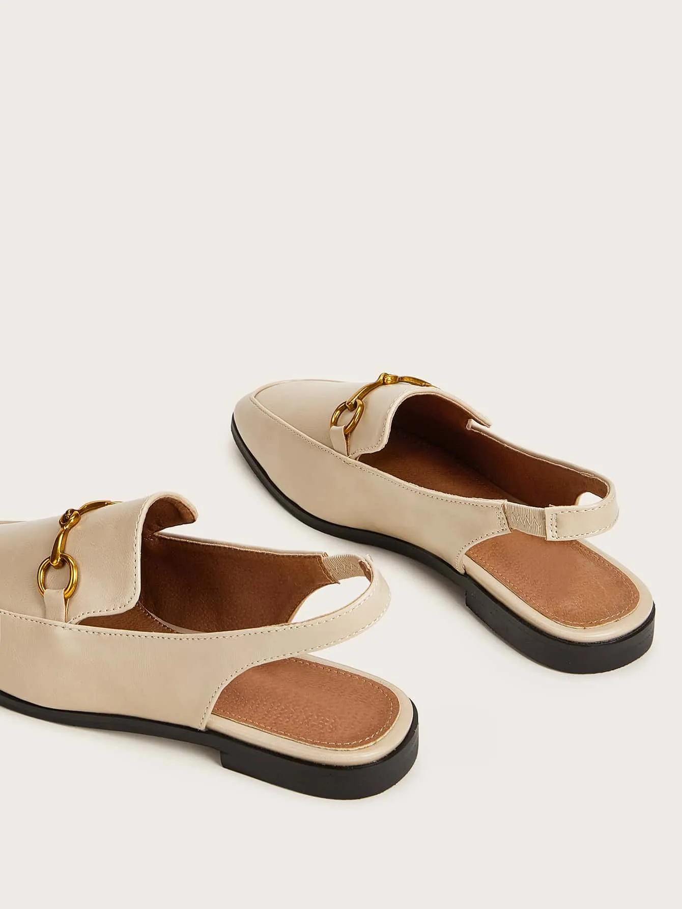 Elegant Square Toe Slingback Loafers