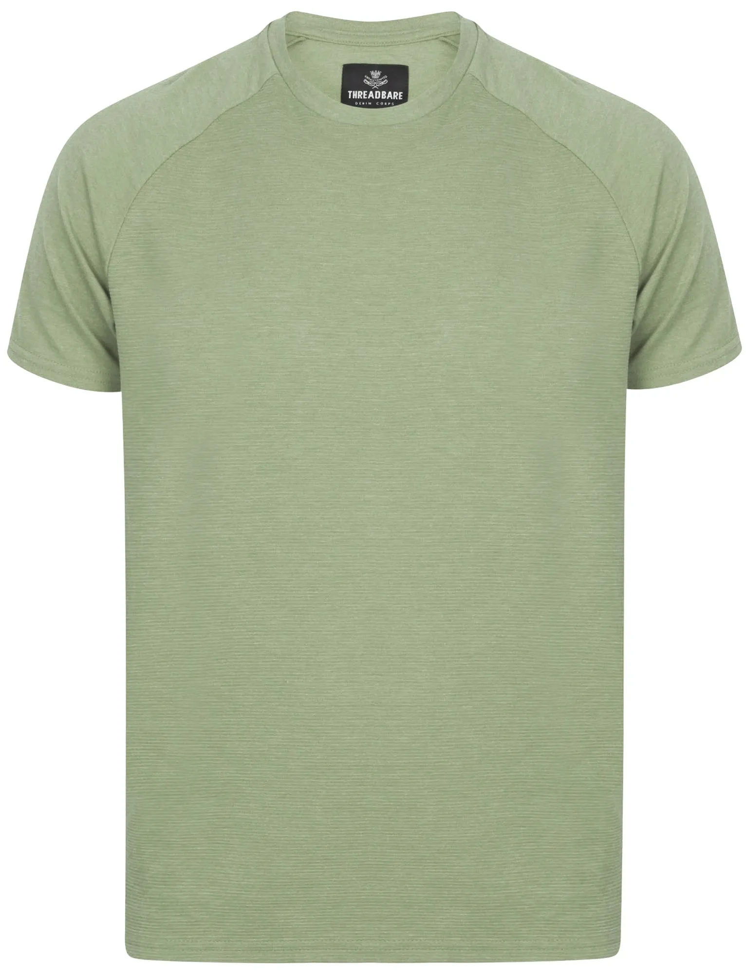Huron Ribbed Crew Neck T-Shirt in Sage Green