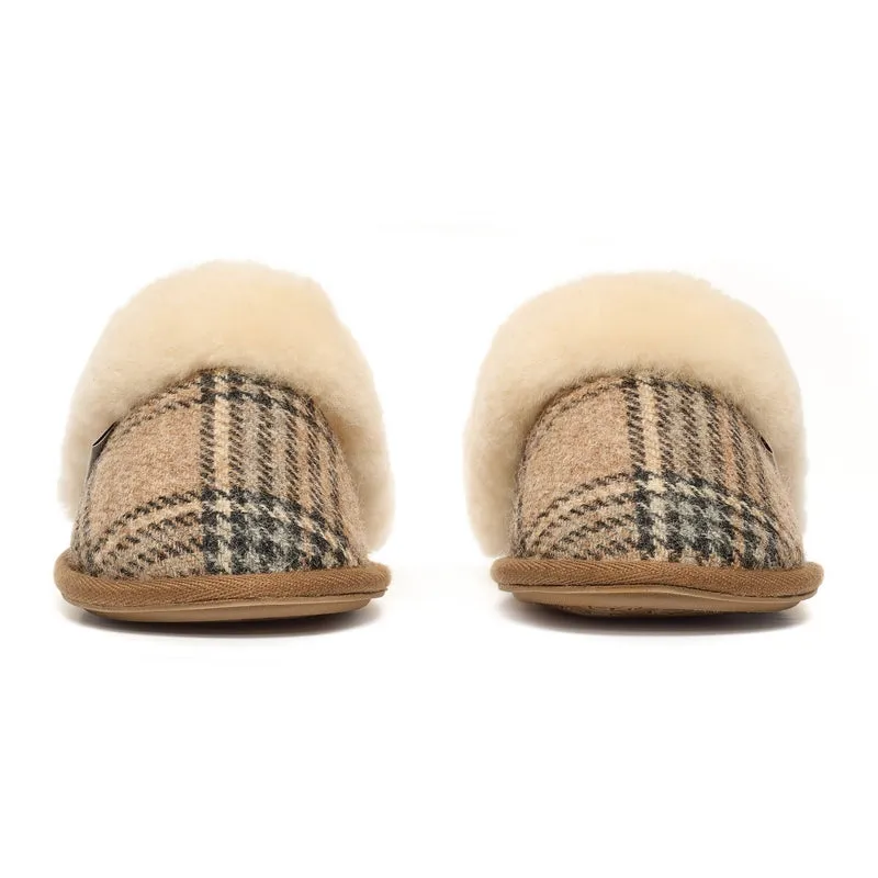 Kate - Harris Tweed Mule - Nutmeg Check