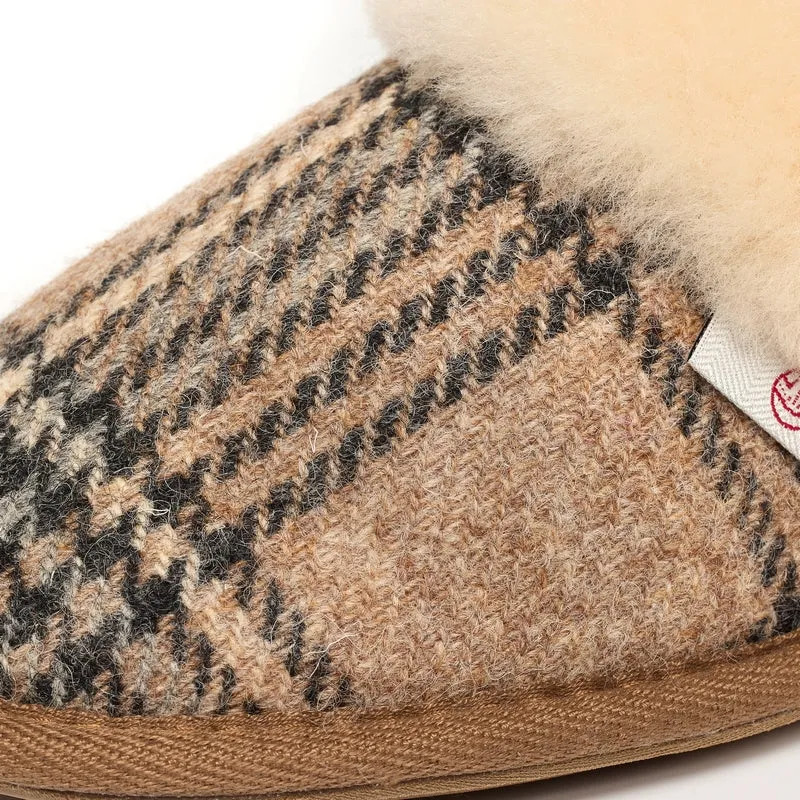 Kate - Harris Tweed Mule - Nutmeg Check