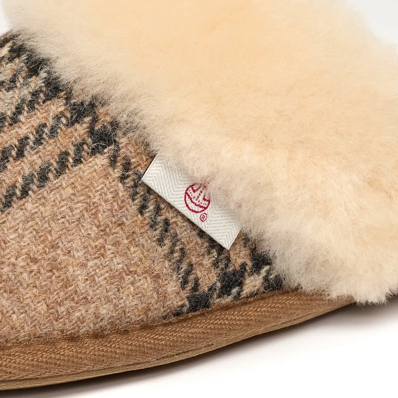 Kate - Harris Tweed Mule - Nutmeg Check
