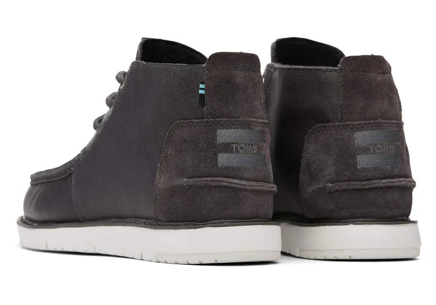 TOMS Mens Navi Moc Chukka Leather Waterproof Boot - Smoke Grey