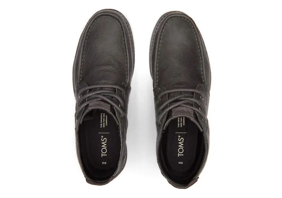 TOMS Mens Navi Moc Chukka Leather Waterproof Boot - Smoke Grey