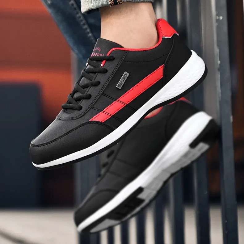 Waterproof Leather Stylish Quality Lightweight Sneakers Shoes Unisex Runners Trainers
