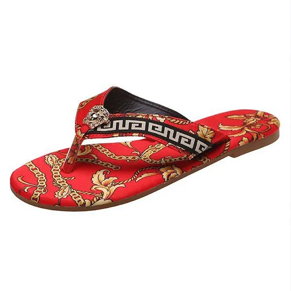 Women's Vintage Pattern Fashion Beach Flip Flops 83377428C
